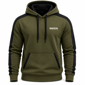 Sudadera con Capucha Unisex Extra Grande Negra 100% Algodón Felpa con Bolsillo Frontal, Casual, Otoñal, Ecológica, Transpirable, con Patrón Geométrico - Product Image 5