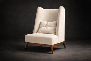 Fauteuil lounge à dossier haut Labus – Fauteuil d'appoint moderne et luxueux pour hôtel et salon |   Chaise design à dossier haut - Product Image 4