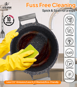 Ensemble de casseroles en granit titane de luxe antiadhésif avec poignées en bakélite résistantes à la chaleur, couvercle en métal économe en énergie, base compatible induction - Product Image 3