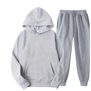 Conjunto de Sudadera con Capucha Unisex Color Crema, Chándal Informal de Color Sólido, Manga Larga, Transpirable, de Algodón, para Otoño - Product Image 6