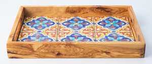 Bandeja Rectangular de MDF con Diseño de Azulejos Marroquíes Modernos, Lacada, Apta para Lavavajillas, Fácil de Limpiar, Multifuncional - Product Image 5