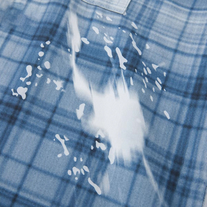 Camiseta Casual de Algodón Tejido con Lavado Ácido, de Manga Corta y Talla Grande para Hombre, Transpirable, Azul Beige - Product Image 2