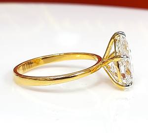 Anillo de Compromiso Djewels de Oro Amarillo con Diamantes Engastados en Puntas, Oro 14K, Diamante Cultivado en Laboratorio, Corte Brillante, Certificado IGI, Lujoso, Precio al por Mayor para Mujer - Product Image 2
