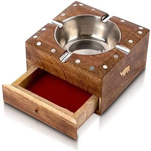 Cenicero Moderno de Madera de Pino Ecológico Hecho a Mano, Económico y Decorativo para Hogar, Balcón, Jardín, Uso en Mesa, M/S SHAAD HANDICRAFTS - Product Image 5
