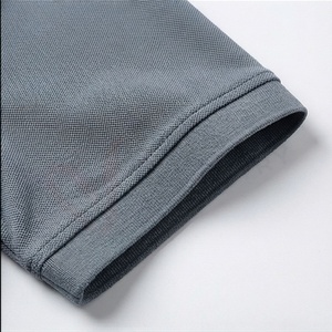 Polo à manches courtes gris pour homme, 100% coton piqué, respirant, décontracté, design tricoté uni, coupe classique - Product Image 6