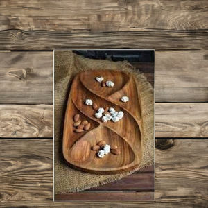 Plateau de service en bois rond personnalisé de haute qualité pour les restaurants Produit le plus vendu de l'exportateur et du fabricant - Product Image 1