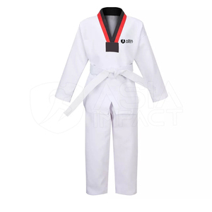 Uniforme de Karate Negro de Spandex/Poliéster, Traje de Entrenamiento de Artes Marciales, Judo, Jiu Jitsu, Uniforme Profesional de Taekwondo para Adultos - Product Image 5