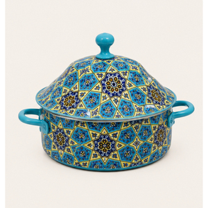 Casserole de luxe en émail imprimé arabe, marmite isotherme à double paroi en acier inoxydable, ensemble de cuisson pour le Moyen-Orient - Product Image 1