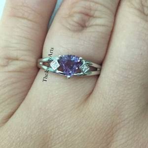 Anillo de Tanzanita con Corte Trillón, Plata de Ley 925, Gema Azul, Halo, Estilo Vintage, Joyería para Compromiso, Boda, Fiesta, Piedra de Nacimiento de Diciembre - Product Image 4