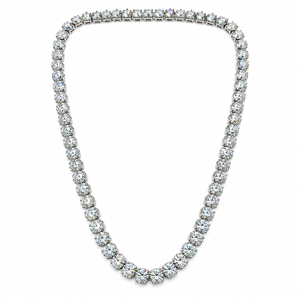 Moissanite Necklace in 925 Sterling <b>Silver</b> Rhodium Plated Prong <b>Set</b> Luxury Jewelry for Unisex Anniversary Engagement & Party - Product Image 5