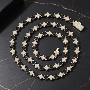 Collar de Cadena de Tenis con Diseño Único de 6mm, con Circonitas Blancas y Negras, Patrón de Estrellas, Pulsera Iced Out, Joyería Hip Hop Streetwear para Hombres y Mujeres - Product Image 5