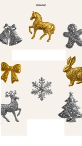 Vintage Brass Metal Christmas Ornament Set Carved Holiday Wall Decor Hanging Decoration Gift Decor - Product Image 5