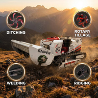 Tondeuse à fléaux télécommandée 5-en-1 4 temps 420cc DIY avec modules intégrés interchangeables pour labourage et ameublissement des sols agricoles et pelouses