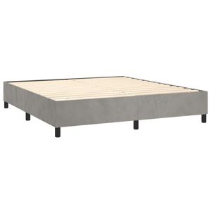 Cadre de lit Ml gris clair en tissu rembourré, design minimaliste, taille Queen - Product Image 6