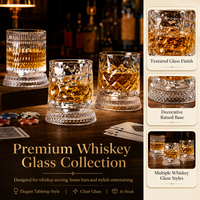 Verres à whisky de décompression en gros, base en cristal de luxe brillante, sans plomb, pour bar à domicile, cadeau, fête