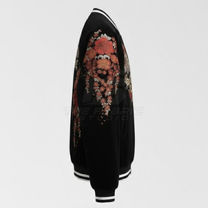 Custom Colors Winter Stand Front Long Lasting Fabric Embroidered Sukajan Jacket Eco-Friendly Breathable Comfortable Fit - Product Image 2