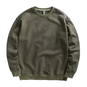 Wholesale Men's Casual Crewneck <b>Sweatshirts</b> High Quality Heavy Weight Cotton French Terry Streetwear - Product Image 4