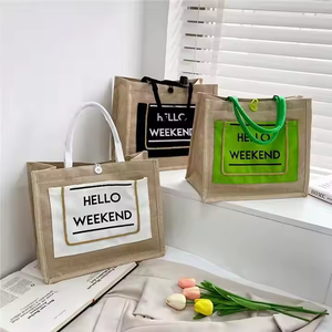 Bolsa de Yute Resistente de Fibra Natural para Compras con Asas Reforzadas para Mercados de Agricultores y Tiendas Minoristas - Product Image 4