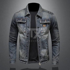 Wholesale <b>Denim</b> Jacket Mens Slim Fit Style Boys Jeans and <b>Coats</b> High Quality Custom Made Men's Jackets - Product Image 1