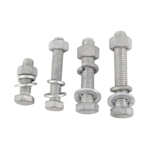 สลักเกลียวหัวหกเหลี่ยม เหล็กกล้าอ่อน ความแข็งแรงสูง ระดับ 10.9 12.9 ชุบกัลวาไนซ์แบบจุ่มร้อน อุปกรณ์ก่อสร้าง จัดหาแบบ OEM - Product Image 2