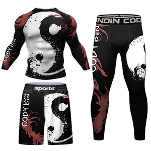 Custom Logo Unisex UV Protection Rash Guard Set Long Sleeve <b>Shirt</b> Trousers UPF50+ Quick Dry <b>Compression</b> Sports Swimwear - Product Image 2