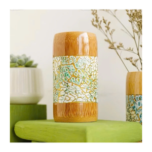 Mug à boire artisanal vietnamien en bambou 99 GD, incrustation nacre, motif coquillage naturel, cadeau d'affaires classique et écologique - Product Image 2