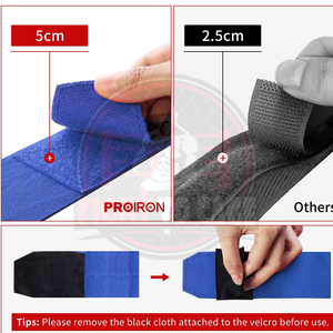 Bandes de boxe bleues sur mesure pour enfants, protège-poignets hautement élastiques pour l'entraînement junior, accessoires de boxe durables en coton pour l'entraînement - Product Image 6