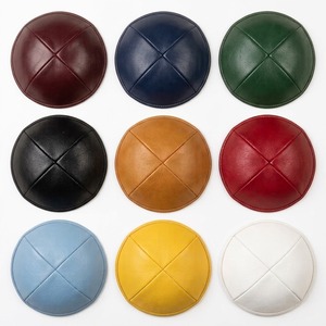 Kippa en cuir personnalisée avec étoile de David en relief, chapeau ethnique du Moyen-Orient pour homme, toutes saisons, couleur unie marron beige respirant - Product Image 2