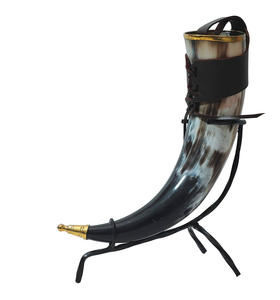 Buffalo Viking Drinking Horn <b>Top</b> Trending Metal <b>Stand</b> Rustic Home Decoration Durable Viking Style Drinking Horn - Product Image 4