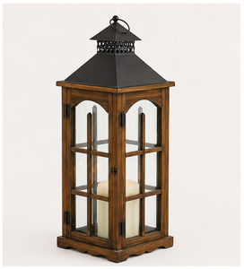 Factory Price Vintage Wooden and Metal Decorative Lantern Rustic Farmhouse <b>Candle</b> Holder for Indoor Outdoor In <b>Cheap</b> Price - Product Image 3