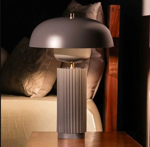 Modern Farmhouse Dome <b>Table</b> Lamp Ribbed | Simple Design Bedside Lamp | E27/B22 | Contemporary Home Decor <b>Lighting</b> for Hotel Use - Product Image 3