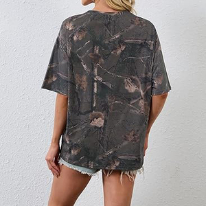 Camisetas Casuales Extra Grandes para Mujer, al por Mayor, de Algodón y Poliéster, Cuello Redondo, Ecológicas, de Secado Rápido, Ropa Urbana de Verano - Product Image 3