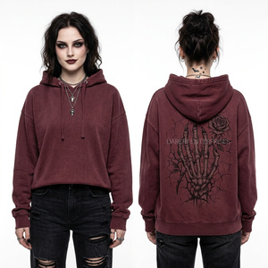 Custom Grey Acid Wash Zip Up Hoodie Women <b>Gothic</b> Bat Vortex Spiral Graphic Print Oversized Streetwear Fleece <b>Jacket</b> Top - Product Image 6