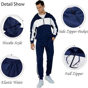 Conjunto Deportivo de Algodón para Hombre, Sudadera con Capucha y Pantalones Jogger, Ropa Casual para Correr y Uso Diario - Product Image 3