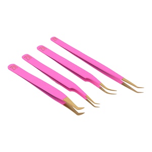 GEMSTONE ENTERPRISES GS-555 – Lot de 4 pinces à épiler durables et réutilisables en acier inoxydable avec emballage personnalisé pour applications de cils - Product Image 3