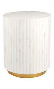 Tabouret d'appoint moderne en MDF de qualité supérieure avec incrustation en résine, résistant à l'eau, meubles écologiques pour le salon, décoration de la maison - Product Image 3