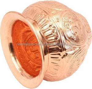 ภาชนะทองแดงสำหรับพิธีกรรม (พูจา กาลาช โลต้า) ลายออมและสวาสติก แกะสลักด้วยมือ เป็นมิตรกับสิ่งแวดล้อม เหมาะสำหรับใช้ในพิธีกรรมทางศาสนาและตกแต่งบ้าน - Product Image 6