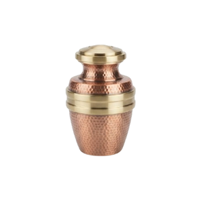 Kupferfarbene Gehämmerte Andenkenurnen Überlegene Qualität Bestattungsbedarf Für Kolumbarien Metallische Urne - Product Image 1