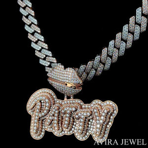 เครื่องประดับฮิปฮอปแบบยูนิเซ็กซ์ เงินแท้ 925 ชุบทองคำขาว ประดับเพชรโมอิสซาไนต์ จี้ห้อยคอสำหรับผู้ชายและผู้หญิง พร้อมใบรับรอง GRA - Product Image 4