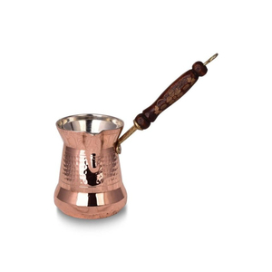 Handmade Hammered Copper Turkish <b>Coffee</b> Pot Cezve Ibrik Vintage Stovetop Greek Arabic <b>Coffee</b> Maker With Long Brass Handle - Product Image 3