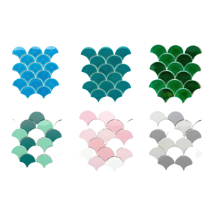 Premium Porcelain Green Ceramic Tiles Non-Slip Antibacterial Polished Unique <b>Mosaic</b> Shape Wall Floor Tiles for Bathroom Villa - Product Image 3