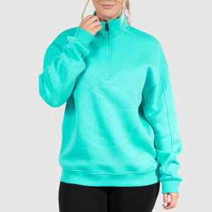 Custom Wholesale rate <b>Half</b> <b>Zip</b> Mock Neck <b>Sweatshirts</b> With Premium Quality <b>Women</b> <b>Half</b> <b>Zip</b> Mock Neck <b>Sweatshirts</b> - Product Image 3