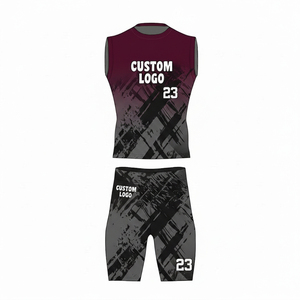 Conjunto de Chaleco sin Mangas y Pantalones Cortos Sublimados para Hombre, Estampado Geométrico, Ajustado, Transpirable, Ropa Deportiva de Poliéster - Product Image 4