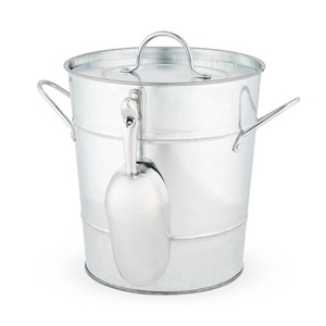 Silver Stainless Steel Round <b>Ice</b> Bucket Modern Beverage <b>Cooler</b> Tub - Product Image 2