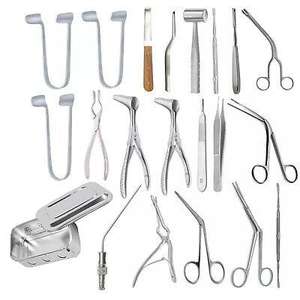 Juego de instrumentos de 21 piezas para septoplastia y resección submucosa (SMR) ENT, manual, certificado CE clase II por Dentavex - Product Image 1