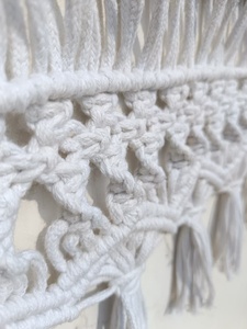 <b>White</b> Geometric Woven Macrame Tassel Wall <b>Hanging</b> Boho Luxury Living Room Decor - Product Image 4
