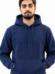 Conjunto Deportivo con Capucha Azul Marino para Hombre, 100% Algodón, Estilo Casual, con Cordón Ajustable y Bolsillos Laterales - Product Image 3