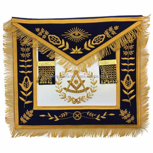 Passato Master Blue Lodge grembiule-<span class=keywords><strong>Royal</strong></span> <span class=keywords><strong>Navy</strong></span> velluto con frangia oro all'ingrosso Masonic insegne su misura grembiule - Product Image 1