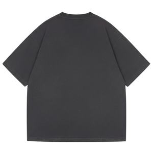 เสื้อยืดผู้ชายไซส์ใหญ่พิเศษ สีดำล้างสี ทรงโอเวอร์ไซส์ แขนสั้น ผ้าฝ้าย คอกลม เรียบง่าย ขายส่ง OEM - Product Image 2