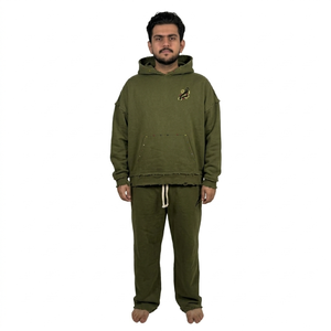 Ensemble de survêtement deux pièces pour homme, 100 % polyester, manches longues, personnalisable avec logo, idéal pour l'hiver et le sport - Product Image 1